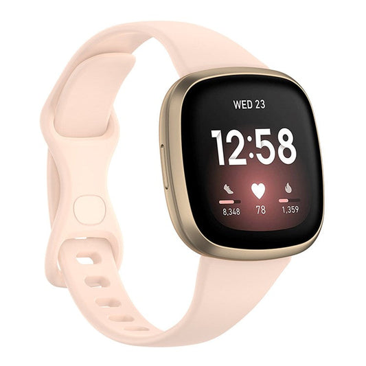 For Fitbit Versa 3 / Fitbit Sense Replacement Watch Band Soft TPU Adjustable Wrist Strap, Size L - Pink