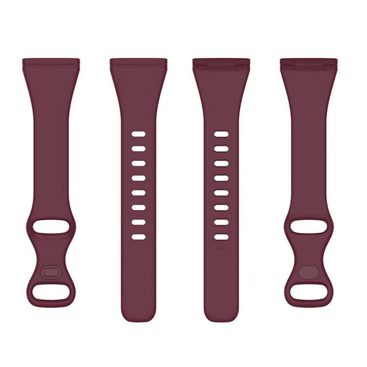For Fitbit Versa 3 / Fitbit Sense Soft TPU Watch Strap Wristband Replacement Adjustable Watch Band, Size S - Wine Red