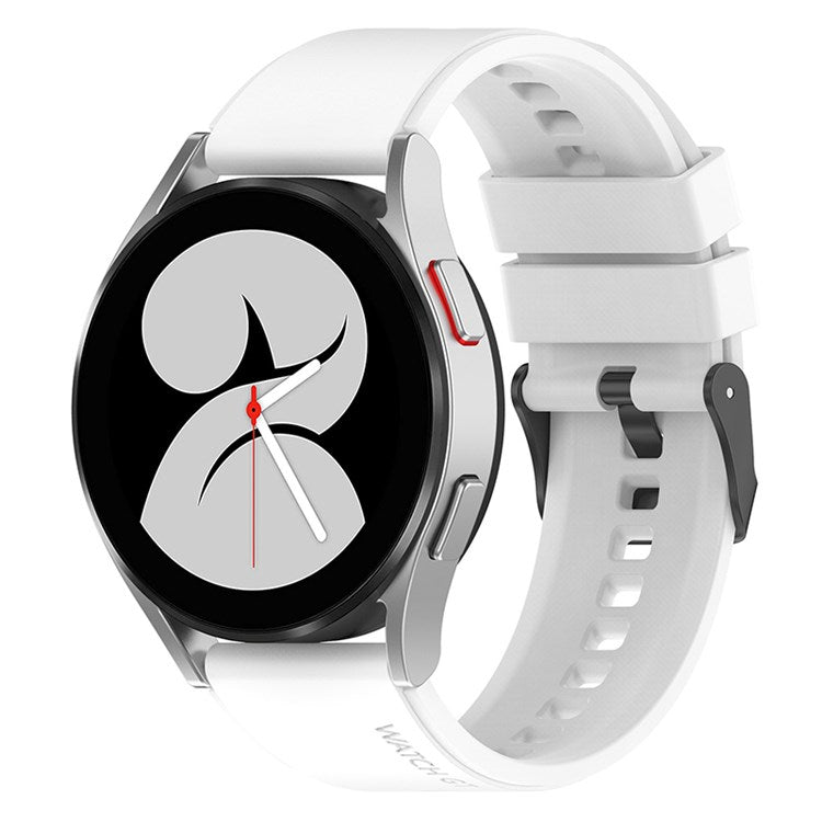 For Samsung Watch Heart-S / Heart-L / Galaxy Watch6 40mm 44mm / Watch6 Classic 43mm 47mm / Watch 5 40mm 44mm / 5 Pro 45mm / Watch4 40mm 44mm Replacement Watch Strap 20mm Silicone Watch Band - White
