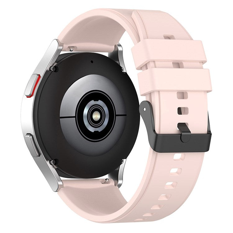 For Samsung Watch Heart-S / Heart-L / Galaxy Watch6 40mm 44mm / Watch6 Classic 43mm 47mm / Watch 5 40mm 44mm / 5 Pro 45mm / Watch4 40mm 44mm Replacement Watch Strap 20mm Silicone Watch Band - Pink