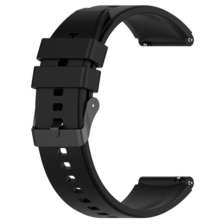 For Samsung Watch Heart-S / Heart-L / Galaxy Watch6 40mm 44mm / Watch6 Classic 43mm 47mm / Watch 5 40mm 44mm / 5 Pro 45mm / Watch4 40mm 44mm Replacement Watch Strap 20mm Silicone Watch Band - Black