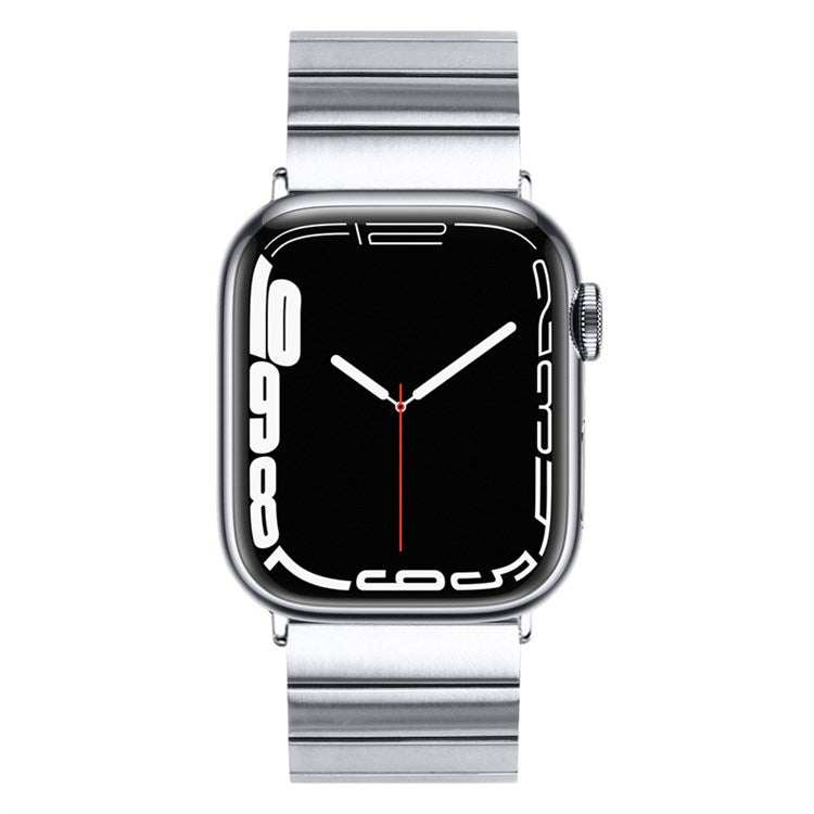 For Apple Watch Series 10 46mm / Ultra 2 Ultra 49mm / 9 8 7 45mm / SE (2023) SE (2022) SE 6 5 4 44mm / 3 2 1 42mm / Watch Ultra 49mm Buckle Design Stainless Steel Wrist Strap Smart Watch Band - Silver