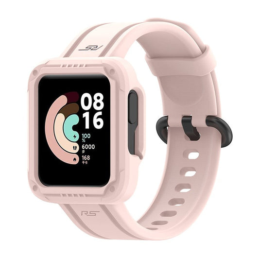 For Xiaomi Redmi Watch/Redmi Watch 2/Mi Watch Lite/Mi Watch Lite 2 Smart Watch Strap Soft Silicone Wrist Band with Watch Case - Pink