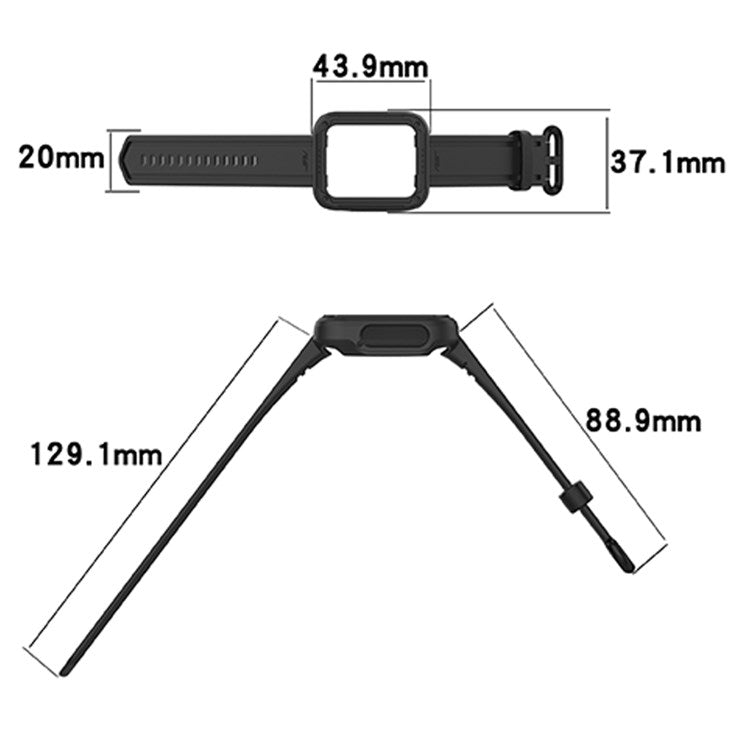 For Xiaomi Redmi Watch/Redmi Watch 2/Mi Watch Lite/Mi Watch Lite 2 Smart Watch Strap Soft Silicone Wrist Band with Watch Case - Pink