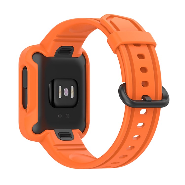 For Xiaomi Redmi Watch/Redmi Watch 2/Mi Watch Lite/Mi Watch Lite 2 Smart Watch Strap Soft Silicone Wrist Band with Watch Case - Orange