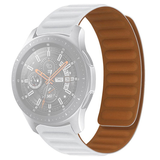 For Samsung Gear S3 Frontier/Classic/Garmin Forerunner 255 22mm Magnetic Watch Strap Silicone Wrist Band Replacement - White