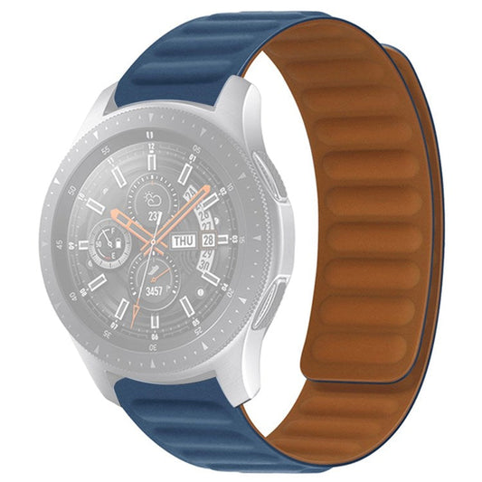 For Samsung Gear S3 Frontier/Classic/Garmin Forerunner 255 22mm Magnetic Watch Strap Silicone Wrist Band Replacement - Midnight Blue