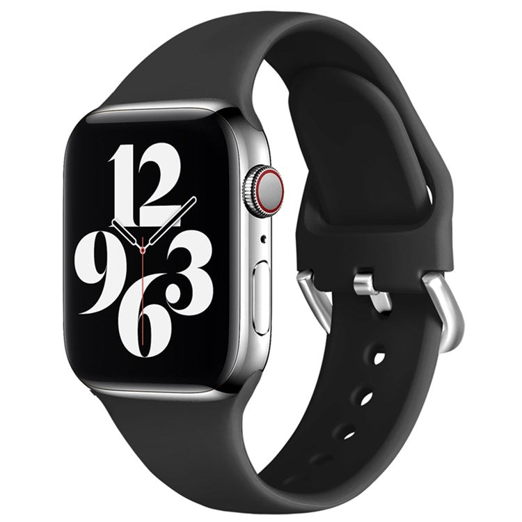 For Apple Watch Series 10 46mm / Ultra 2 Ultra 49mm / 9 8 7 45mm / SE (2023) SE (2022) SE 6 5 4 44mm / 3 2 1 42mm Silicone Watch Strap Adjustable Pin Buckle Wrist Band Replacement - Yellow / Green