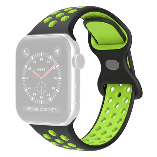 For Apple Watch Series 10 46mm / Ultra 2 Ultra 49mm / 9 8 7 45mm / SE (2023) SE (2022) SE 6 5 4 44mm / 3 2 1 42mm Watch Band, Size: S / M - Black / Green
