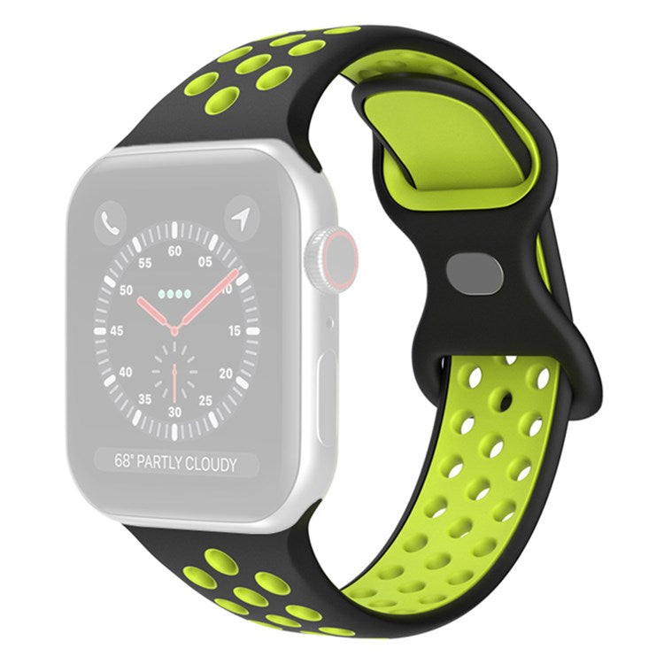 For Apple Watch Series 10 46mm / Ultra 2 Ultra 49mm / 9 8 7 45mm / SE (2023) SE (2022) SE 6 5 4 44mm / 3 2 1 42mm Watch Band, Size: S / M - Black / Yellow