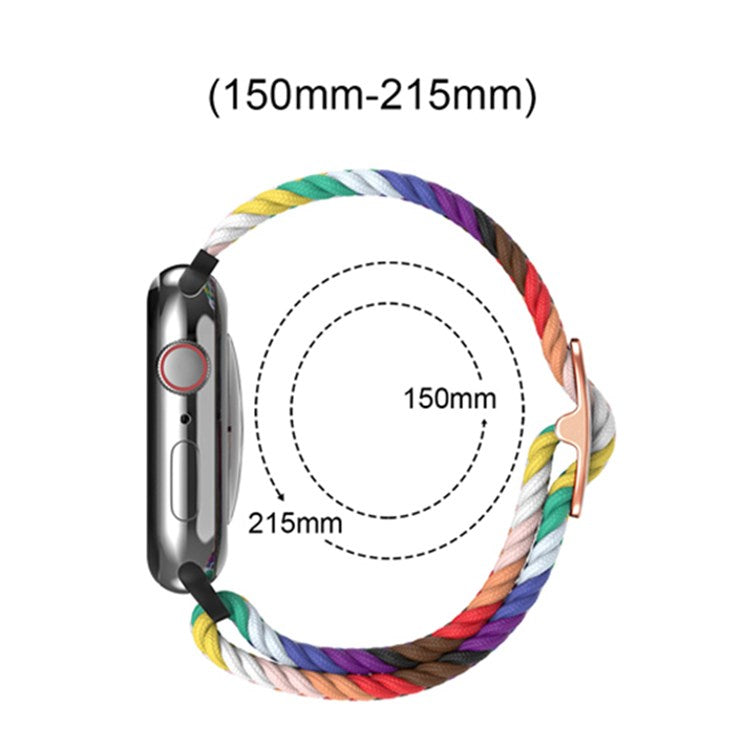 For Apple Watch Series 10 46mm / Ultra 2 Ultra 49mm / 9 8 7 45mm / SE (2023) SE (2022) SE 6 5 4 44mm / 3 2 1 42mm Nylon Braided Smart Watch Strap Replacement Wrist Band - Gradient Grey