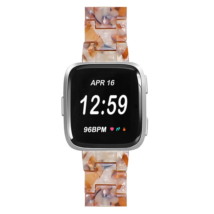 For Fitbit Versa 2 / Versa / Versa Lite / Versa SE Resin Wristband Stainless Steel Buckle Sport Watch Band - Yellow Flowers