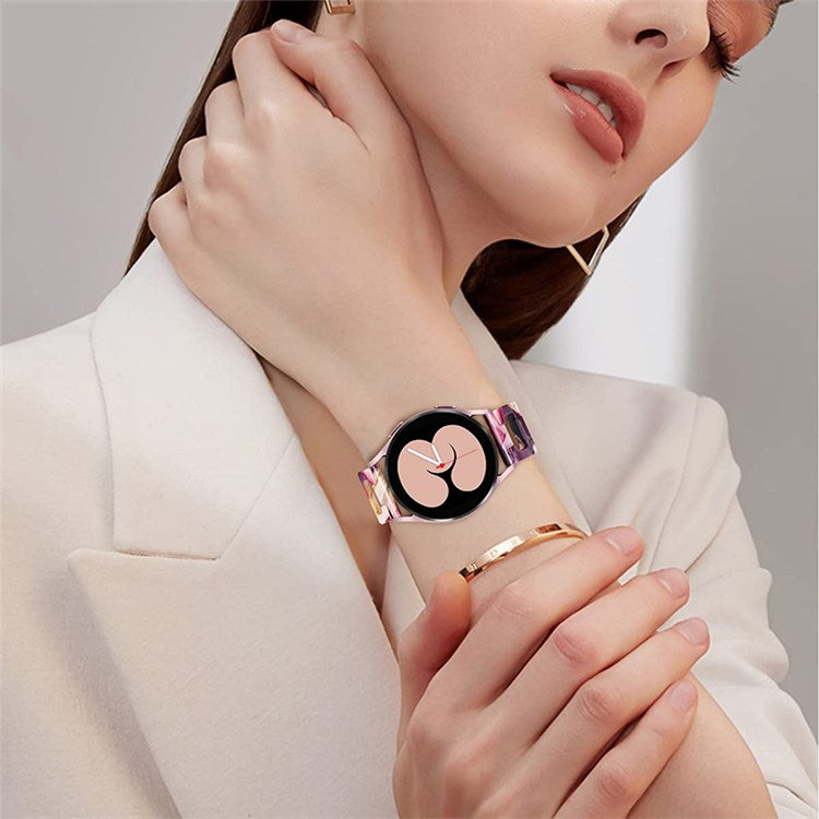 For Samsung Galaxy Watch4 Active 40mm / 44mm  /  Watch4 Classic 42mm / 46mm D Shape Resin Smart Watch Strap Wristband with Stainless Steel Buckle - Purple Mix
