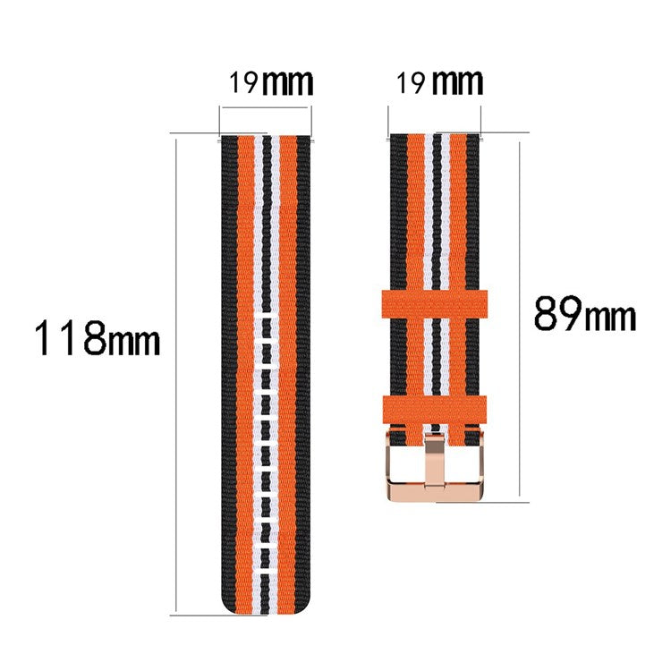 For Haylou Solar LS01 / ID205 / Willful SW021 Nylon Smart Watch Band 19mm Sport Woven Canvas Strap - Light Purple