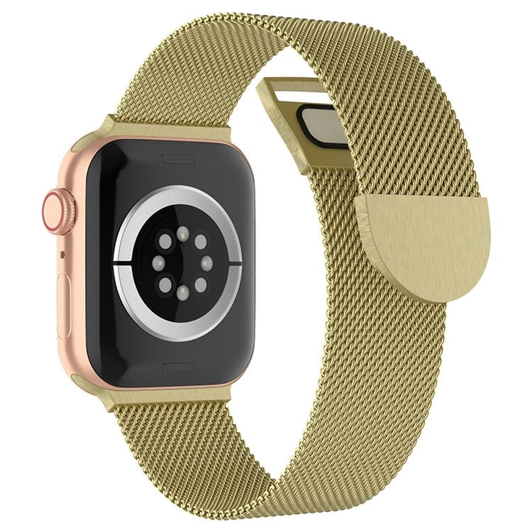 For Apple Watch Series 10 42mm / 9 8 7 41mm / 6 5 4 SE SE (2022) SE (2023) 40mm / 3 2 1 38mm Dual Magnetic Clasp Milanese Metal Strap Replacement Watch Band - Gold