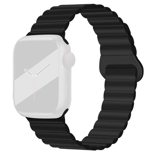 Watch Strap for Apple Watch Series 10 42mm / 9 8 7 41mm / SE (2023) SE (2022) SE 6 5 4 40mm / 3 2 1 38mm Magnetic Silicone Watch Band - Black
