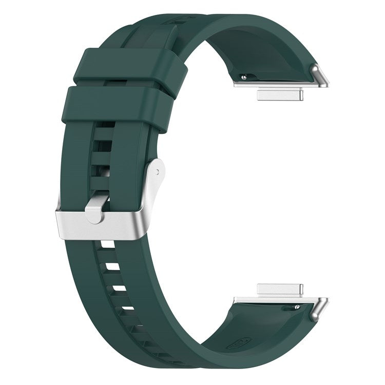 For Huawei Watch Fit 2 Quick Release Watch Strap Silicone Wrist Band Sports Watch 20mm Watchband with Buckle - Blackish Green