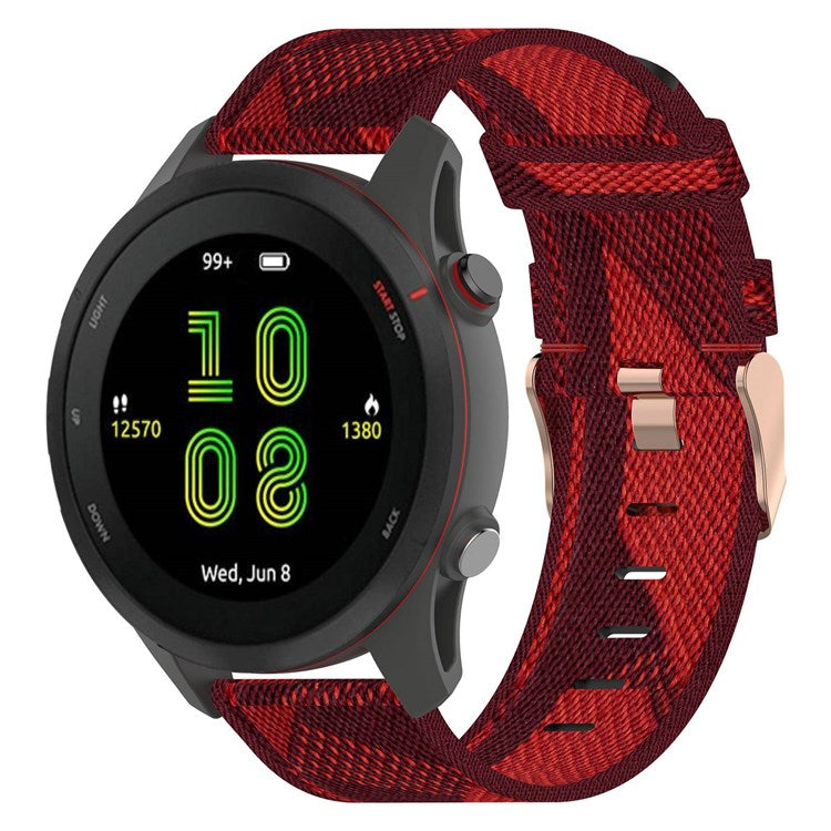 For Garmin Venu Sq / Venu 2 Plus / Huawei Watch GT 2 42mm / GT 3 Pro 43mm Universal Watch Strap 20mm Nylon Watch Band Replacement Watchband with Buckle - Red Stripe