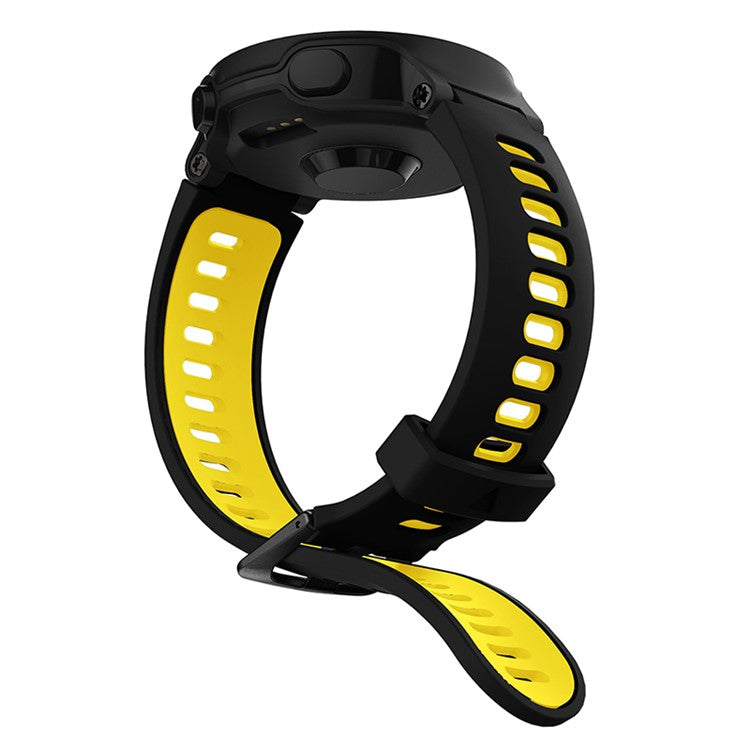 For Garmin Forerunner 235 / 230 / 620 / 630 / 220 / 735 / 735XT Replacement Watch Band Watch Strap with Black Buckle / Spring Bar Universal 22mm Silicone Watchband - Black / Yellow