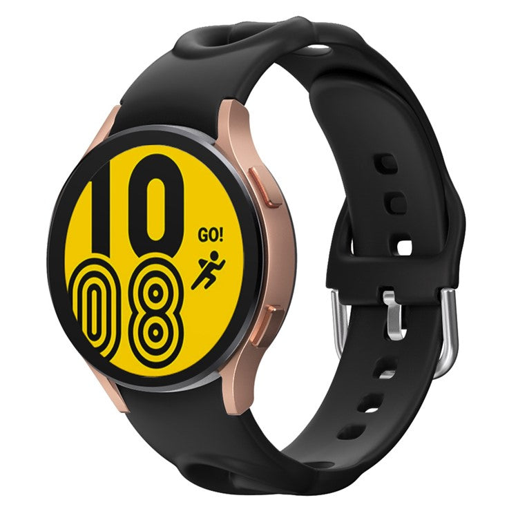 For Samsung Galaxy Watch6 40mm 44mm / Watch6 Classic 43mm 47mm / Watch 5 40mm 44mm / 5 Pro 45mm / Watch4 40mm 44mm Quick Release Watch Band Set Silicone Hollow Watch Strap 20mm Replacement Watchband - Black