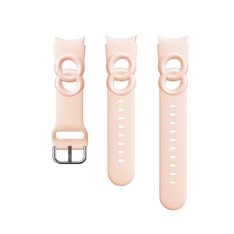 For Samsung Galaxy Watch6 40mm 44mm / Watch6 Classic 43mm 47mm / Watch 5 40mm 44mm / 5 Pro 45mm / Watch4 40mm 44mm Quick Release Watch Band Silicone Hollow Watch Strap 20mm Replacement Watchband - Pink