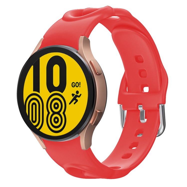 For Samsung Galaxy Watch6 40mm 44mm / Watch6 Classic 43mm 47mm / Watch 5 40mm 44mm / 5 Pro 45mm / Watch4 40mm 44mm Quick Release Watch Band Silicone Hollow Watch Strap 20mm Replacement Watchband - Red