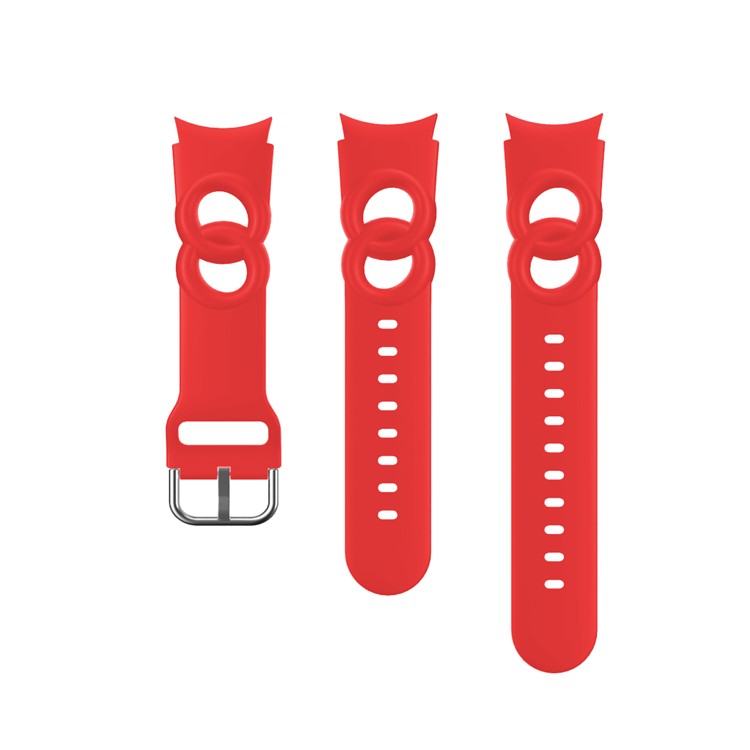 For Samsung Galaxy Watch6 40mm 44mm / Watch6 Classic 43mm 47mm / Watch 5 40mm 44mm / 5 Pro 45mm / Watch4 40mm 44mm Quick Release Watch Band Silicone Hollow Watch Strap 20mm Replacement Watchband - Red