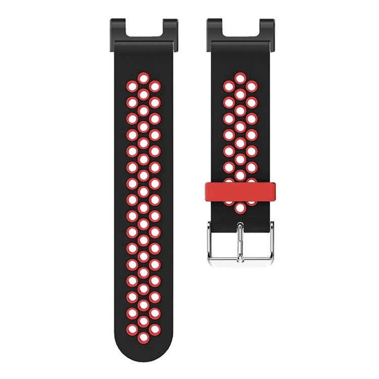 For Huami Amazfit T-Rex  /  T-Rex Pro  /  Ares, Dual-Color 22mm Watch Band Silicone Watch Strap Replacement Watchband with Multi-Hole Design - Black / Red
