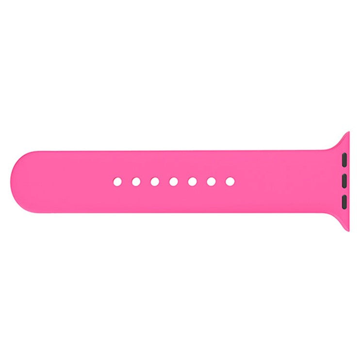 For Apple Watch Series 10 42mm / 9 8 7 41mm / 6 5 4 SE SE (2022) SE (2023) 40mm / 3 2 1 38mm Silicone Watch Band Pin Buckle Wrist Strap Replacement - Purple