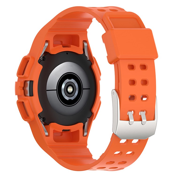 For Samsung Galaxy Watch4 40mm One-piece Soft TPU Smart Watch Replacement Wrist Strap with Watch Case - Orange