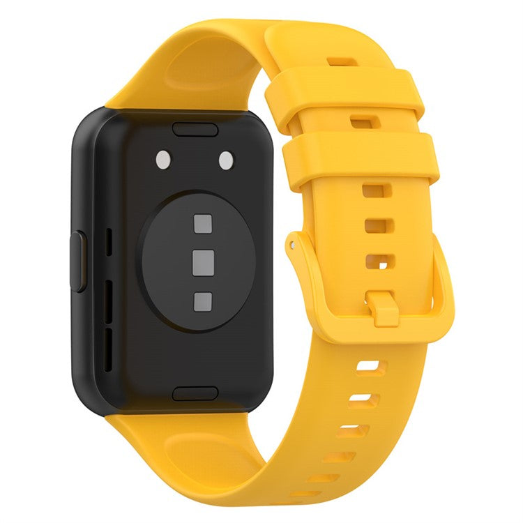 For Huawei Watch Fit 2 Strap Waterproof Silicone Watch Band - Yellow