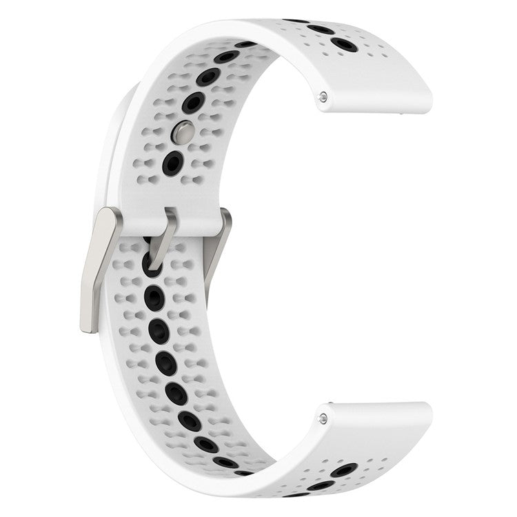 For Samsung Galaxy Watch 5 Pro 45mm / Huami Amazfit Bip 3 / 3 Pro Silicone Watch Band 20mm Dual Color Wrist Strap Replacement - White / Black