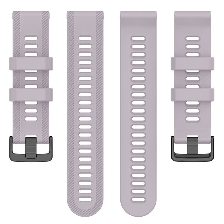 For Garmin Forerunner 955 / Forerunner 935 / Descent G1 22mm Twill Design Silicone Watch Band Black Buckle Strap Replacement - Light Purple