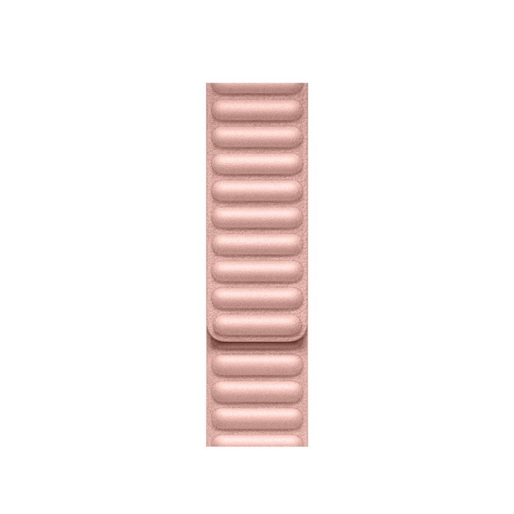 For Apple Watch Series 10 46mm / Ultra 2 Ultra 49mm / 9 8 7 45mm / SE (2023) SE (2022) SE 6 5 4 44mm / 3 2 1 42mm Magnetic Genuine Leather Watch Band Sports Adjustable Wristband - Pink