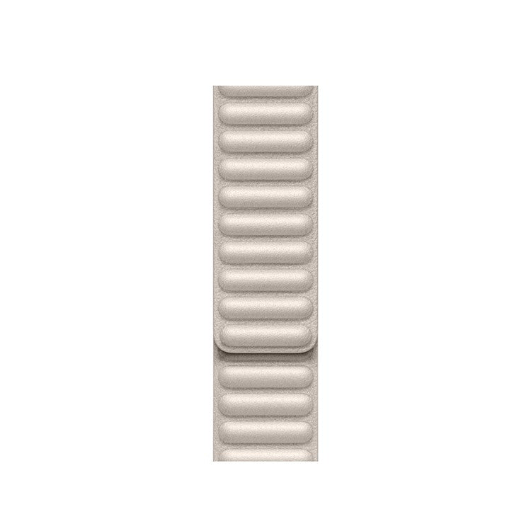 For Apple Watch Series 10 46mm / Ultra 2 Ultra 49mm / 9 8 7 45mm / SE (2023) SE (2022) SE 6 5 4 44mm / 3 2 1 42mm Magnetic Genuine Leather Watch Band Sports Adjustable Wristband - Starlight