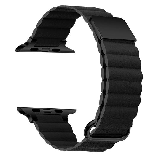 Watch Strap for Apple Watch Series 10 42mm / 9 8 7 41mm / SE (2023) SE (2022) SE 6 5 4 40mm / 3 2 1 38mm Magnetic Watchband - Black / Black