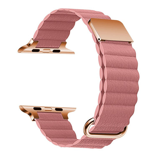 Watch Strap for Apple Watch Series 10 42mm / 9 8 7 41mm / SE (2023) SE (2022) SE 6 5 4 40mm / 3 2 1 38mm Magnetic Watchband - Rose Gold / Rose Pink
