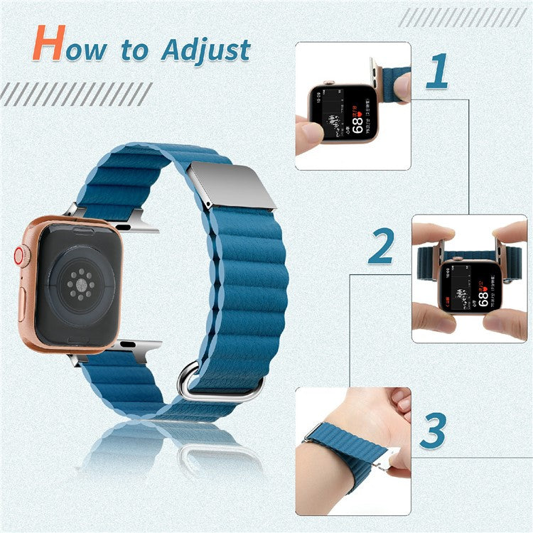 Watch Strap for Apple Watch Series 10 42mm / 9 8 7 41mm / SE (2023) SE (2022) SE 6 5 4 40mm / 3 2 1 38mm Magnetic Watchband - Rose Gold / Rose Pink