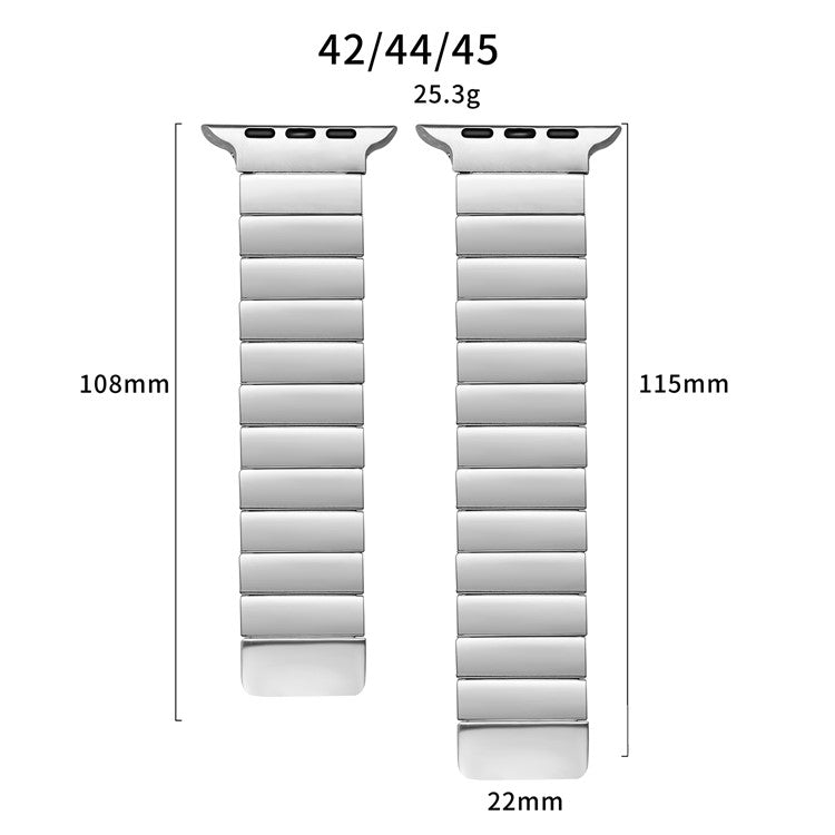 For Apple Watch Series 10 46mm / Ultra 2 Ultra 49mm / 9 8 7 45mm / SE (2023) SE (2022) SE 6 5 4 44mm / 3 2 1 42mm, Magnetic Watch Band Stainless Steel Replacement Watch Strap - Black