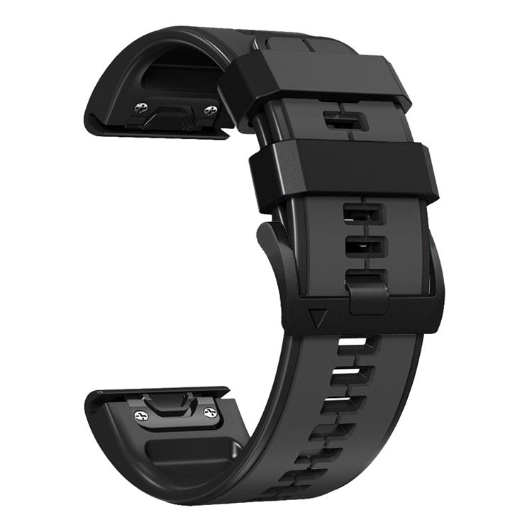 For Garmin Tactix 7 Pro / Fenix 7X / Fenix 6X Pro Silicone Wrist Strap Replacement Dual Color Smart Watch Band 26mm - Charcoal Grey / Black