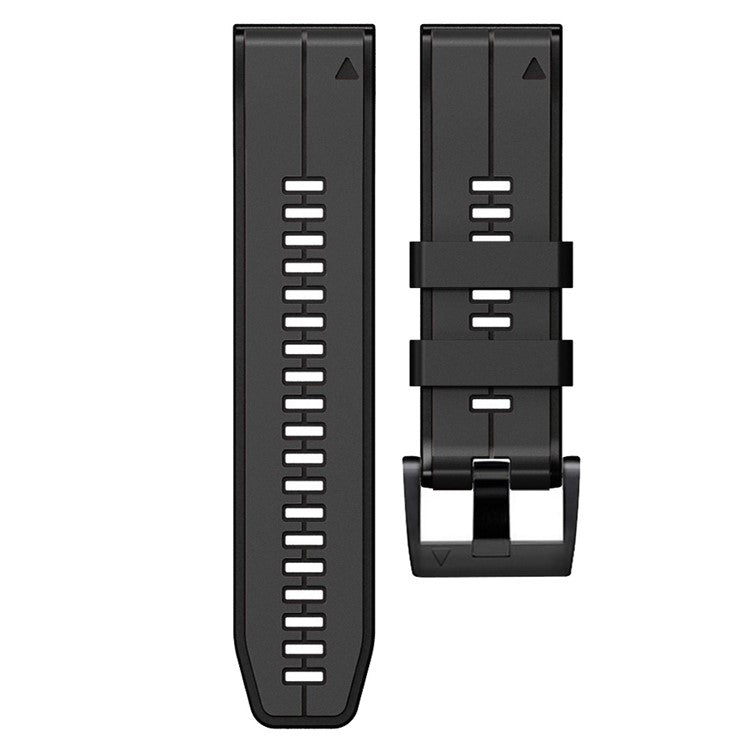 For Garmin Tactix 7 Pro / Fenix 7X / Fenix 6X Pro Silicone Wrist Strap Replacement Dual Color Smart Watch Band 26mm - Charcoal Grey / Black