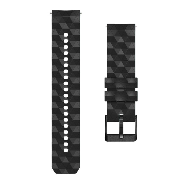 For Samsung Galaxy Watch3 45mm / Huawei Watch GT 3 Pro 46mm Football Texture 22mm Watch Band Dual Color Silicone Sports Wrist Strap - Black / Orange