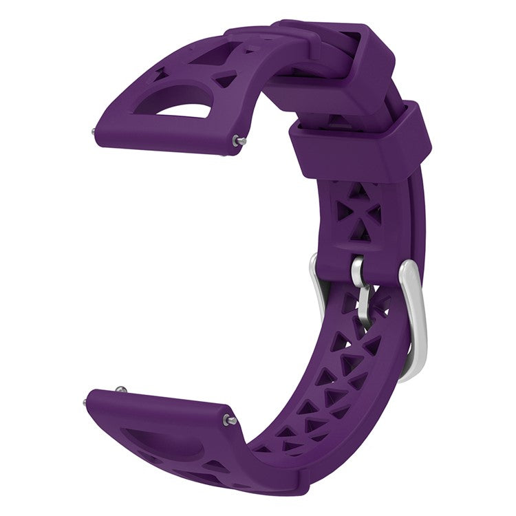 For Samsung Galaxy Watch3 45mm / Gear S3 / Huawei Watch GT 3 Pro Tower Design Silicone 22mm Wrist Band Watch Strap - Purple