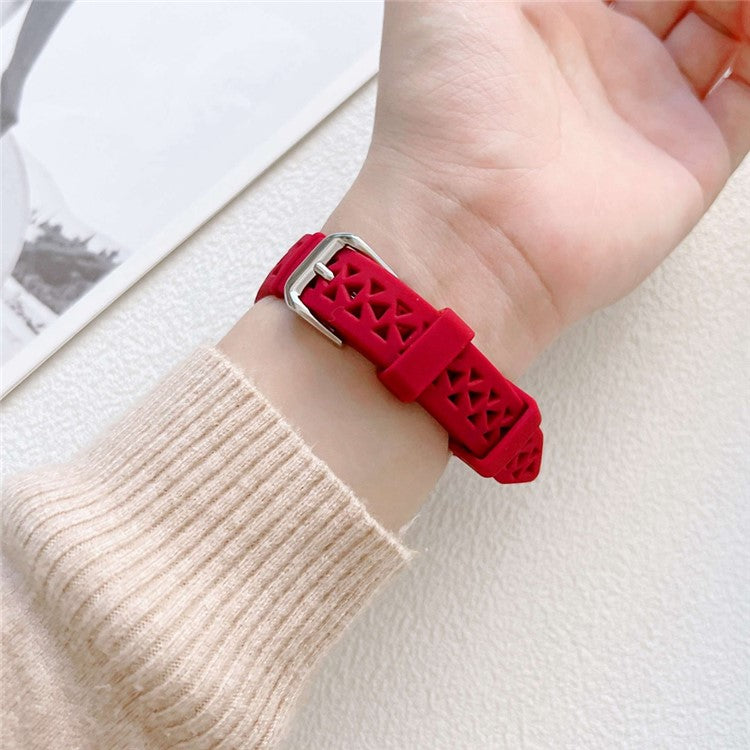 For Samsung Galaxy Watch 5 Pro 45mm / Watch4 Classic 42mm 46mm Breathable Silicone 20mm Tower Design Smart Watch Strap Replacement - White