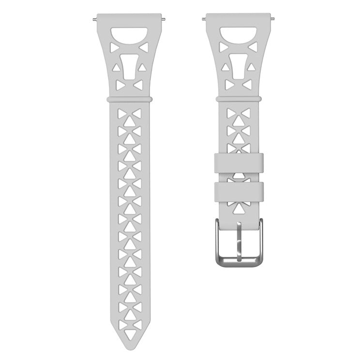 For Samsung Galaxy Watch 5 Pro 45mm / Watch4 Classic 42mm 46mm Breathable Silicone 20mm Tower Design Smart Watch Strap Replacement - Grey