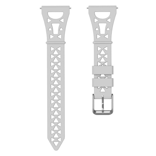 For Samsung Galaxy Watch 5 Pro 45mm / Watch4 Classic 42mm 46mm Breathable Silicone 20mm Tower Design Smart Watch Strap Replacement - Grey