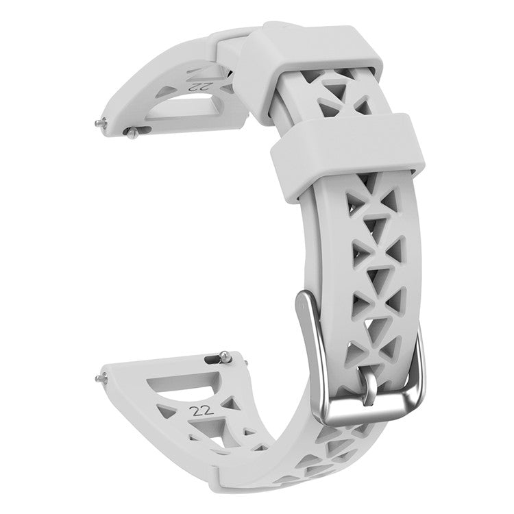 For Samsung Galaxy Watch 5 Pro 45mm / Watch4 Classic 42mm 46mm Breathable Silicone 20mm Tower Design Smart Watch Strap Replacement - Grey