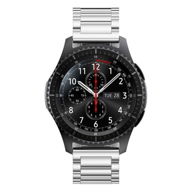 For Garmin Forerunner 255S / Venu 2S Titanium Steel 3 Beads Smart Watch Band 18mm Universal Replacement Strap - Silver