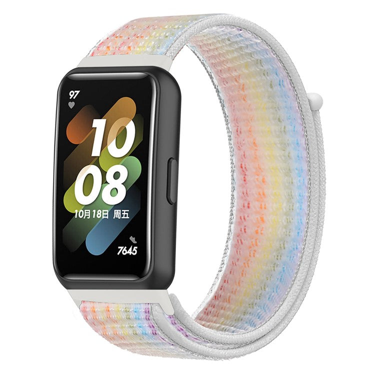 For Huawei Band 7 Nylon Watch Strap Adjustable Loop Fastener Replacement Sport Wrist Band - Multi-Color