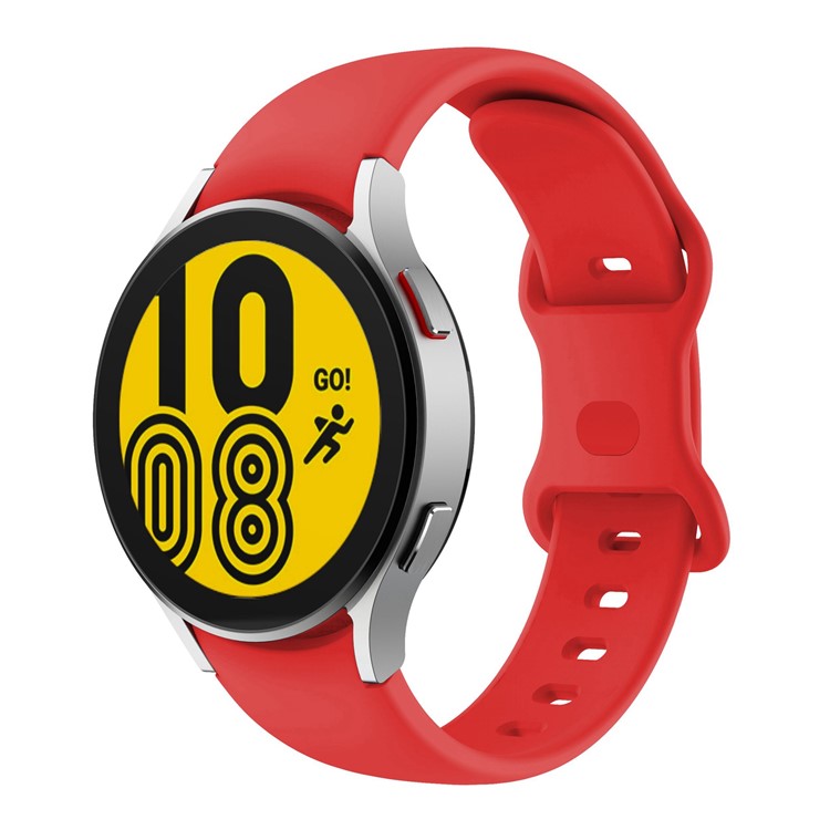 For Samsung Galaxy Watch 5 40mm / 44mm  /  5 Pro 45mm Silicone Watch Band Quick Release 20mm Wrist Strap with Butterfly Buckle - Red